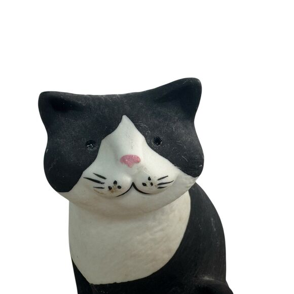 Vtg Highbank Porcelain Cat Figurine Black & White Bisque Lochgilphead Scotland - Picture 6 of 8